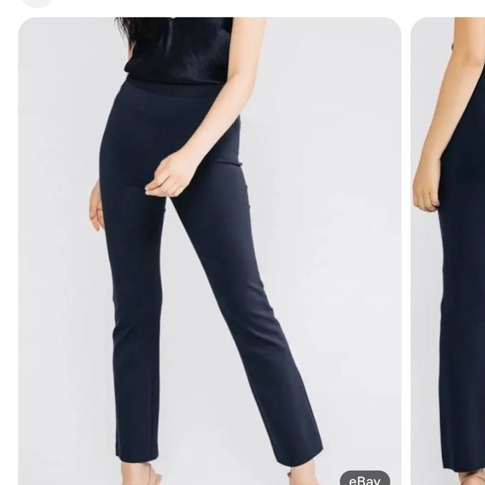 CHLOE KRISTYN Navy Blue Brennan Straight Leg Ponte Pant Large   nwot